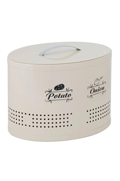 nilşah 2 Bölmeli Beyaz Metal Patates Soğanlık Kutusu