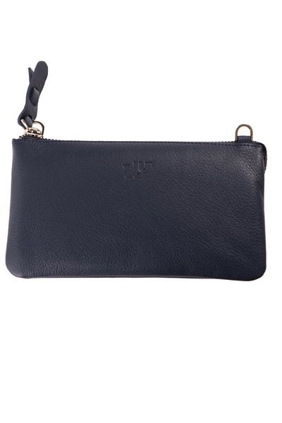 BLU Navy Blue Hanging Leather Wallet