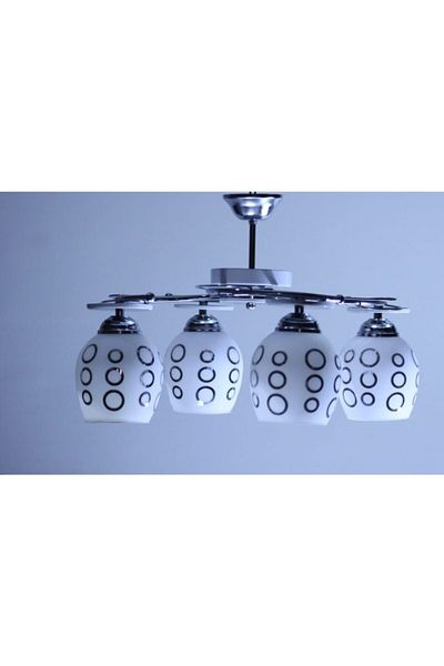Uçar White Mirrored Glass Chandelier