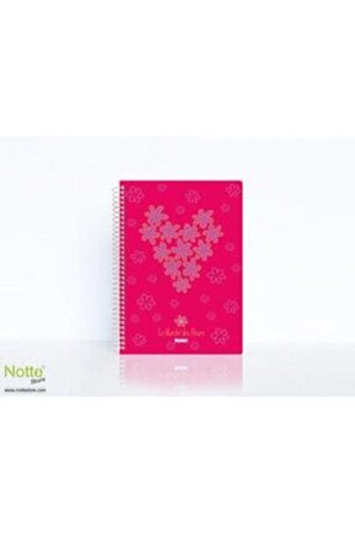 Notte Flower Spiralli Pressboard Kapaklı A4 150 Yaprak 5 Bölümlü Kareli 5 Böl...