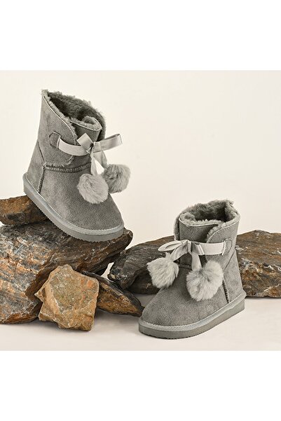 JustBow Girl's Gray Boots