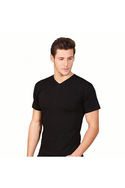 Berrak Men's Black 7-Pack V-Neck Undershirt 1006