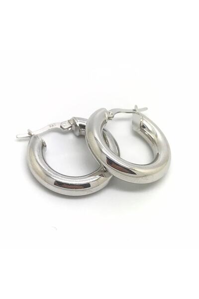 Erer Gümüş Gümüş 1,50 Cm Kalın Bombeli Halka Küpe Dy77ty3