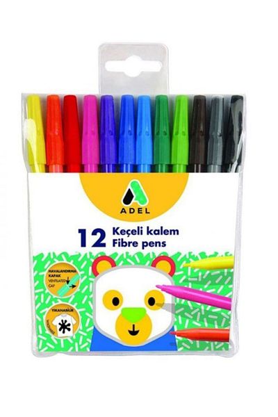 Adel 12 Pieces Felt Tip Pen 12 Colors