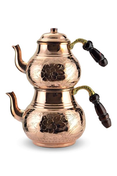 Sonay Bakırcılık 1 Mm Işleme Kalın Kırmızı Bakır Aile Boyu Işlemeli Bakır Çay...