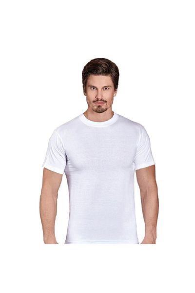 Berrak Men's White Crew Neck Cotton Tank Top 10 Pack 1003