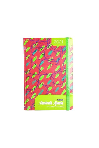 Gıpta Agendă academică cu model de elipsă verde Hardcover 17x24 Copertă rigidă 2020-2022