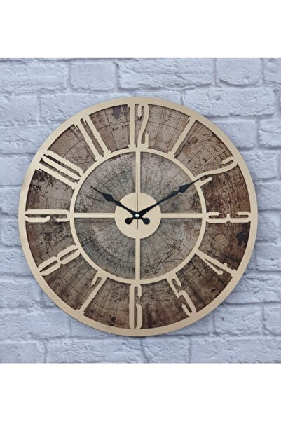 Markakanvas Eski Dünya Duvar Saati Altın (gold) 50x50cm