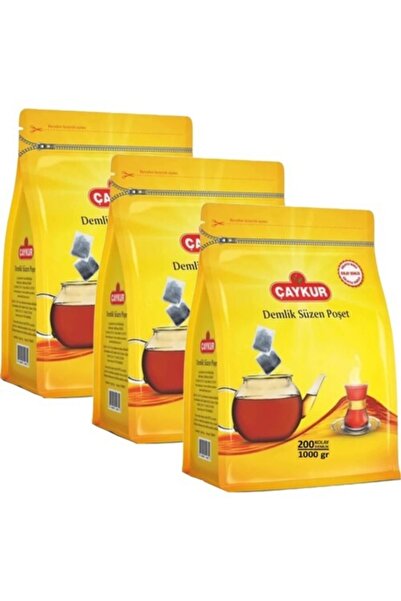 Çaykur Demlik Süzen Poşet Çay 5 Gr 200'lü 3 Paket 600'lü