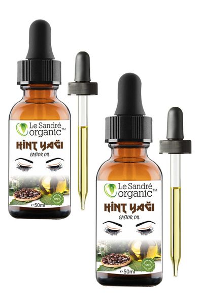 Le'Sandre Organics 50 مل مجموعة من 2 زيت الخروع بالضغط البارد