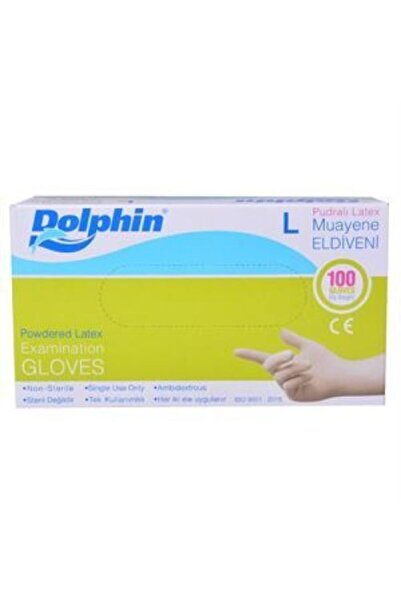 Dolphin Pudralı Lateks Muayene Eldiveni L