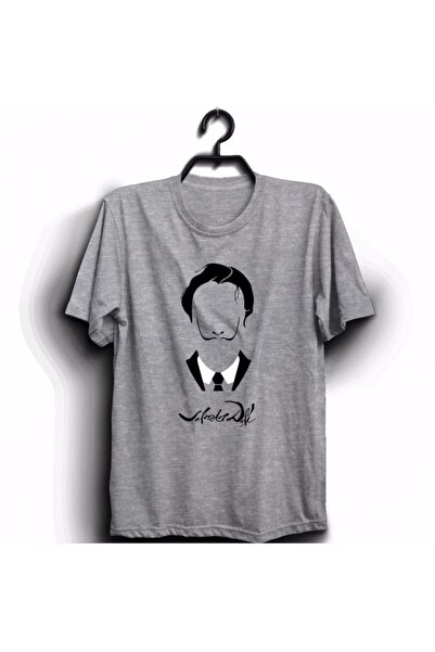 The Fame Unisex siva majica sa slikom Salvadora Dalija