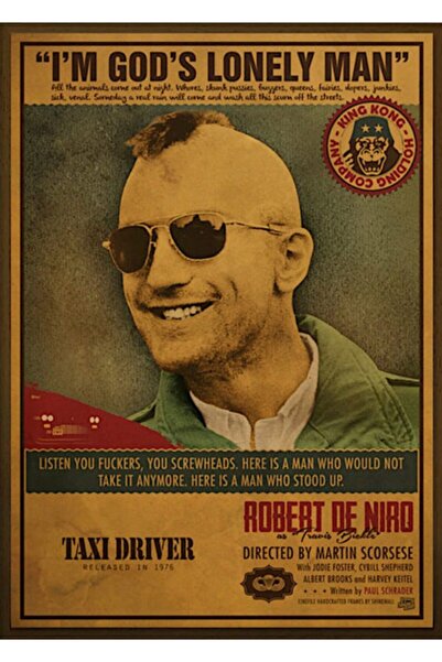 Genel Markalar Taxi Driver Robert De Niro Taksi Şoförü Ahşap Tablo