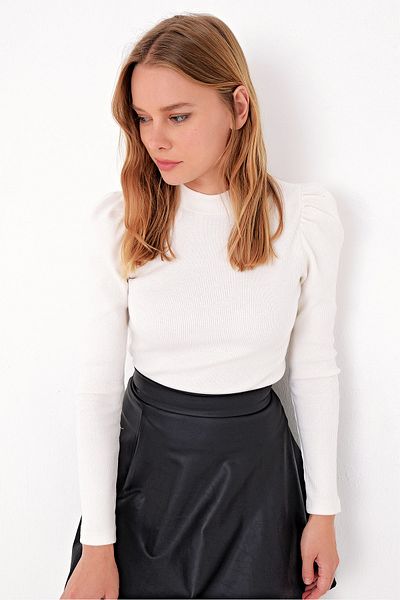 Trend Alaçatı Stili Blouse - White - Fitted