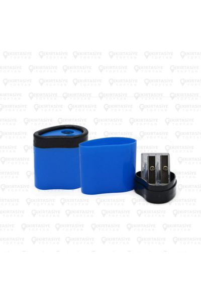 TRİX Double Pencil Sharpener with Double Blade Tank - 4 Colors 4 Pieces Economical