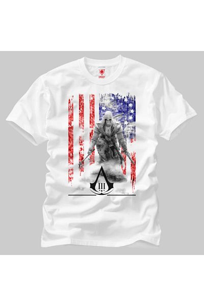 Crazy Tricou pentru bărbați Assassins Creed 3 American Flag