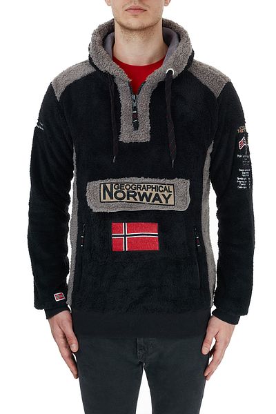 Norway Geographical Ανδρικός ιδρώτας Fleece εξωτερικού χώρου - με κουκούλα και μισό φερμουάρ