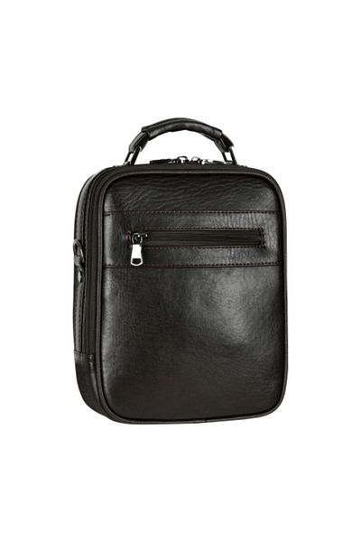 L'Italiano Unisex Μαύρη τσάντα ώμου από δέρμα αρνιού με θήκη