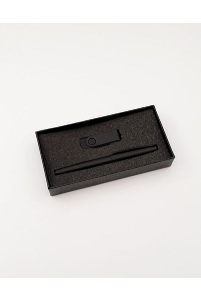 tahtakaledeyiz Black Rollerball Pen and USB Memory Set 16 Gb