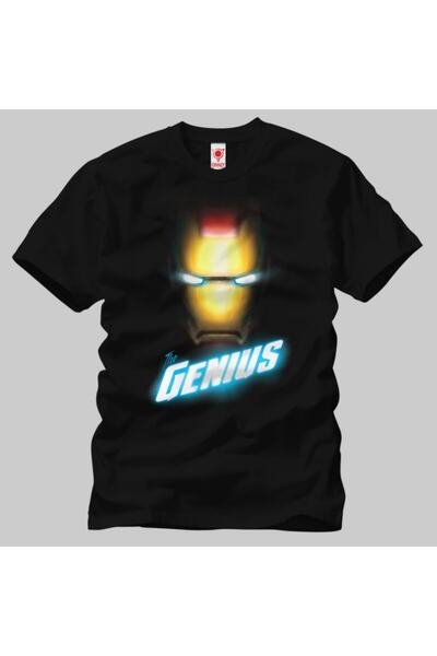 Crazy Чоловічий чорний футболка Marvel Iron Man The Genius