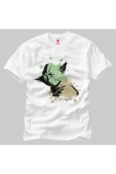 Crazy Muška bela majica Master Yoda Splat