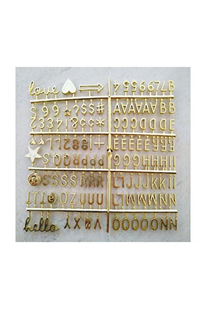 ORİJİNALDÜKKAN Yazı Tahtası Gold Harf Seti 140 Karakter
