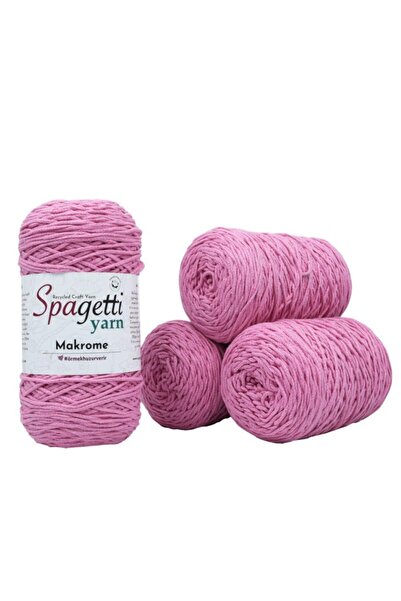 Spagettiyarn Pembe Makrome Ip - 4'lü Set