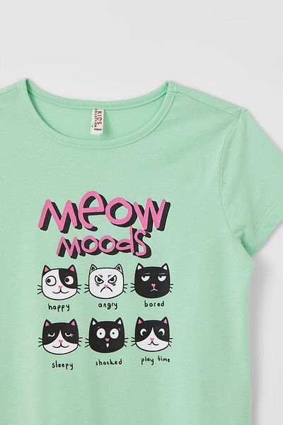 DeFacto Girl's Regular Fit Short Sleeve T-Shirt