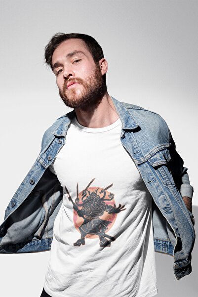 ErTaPassage Ανδρικό μπλουζάκι White Samurai με τύπωμα - T9941593