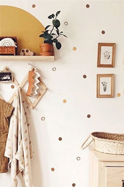 WALLHUMAN Kahverengi Yuvarlaklar Çocuk Odası Duvar Stickerı
