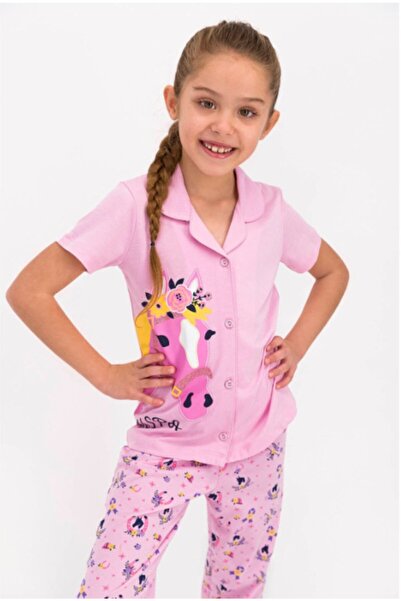 U.S. Polo Assn. Σετ πουκάμισο και πιτζάμες για κορίτσια σε σκόνη ροζ - Us850