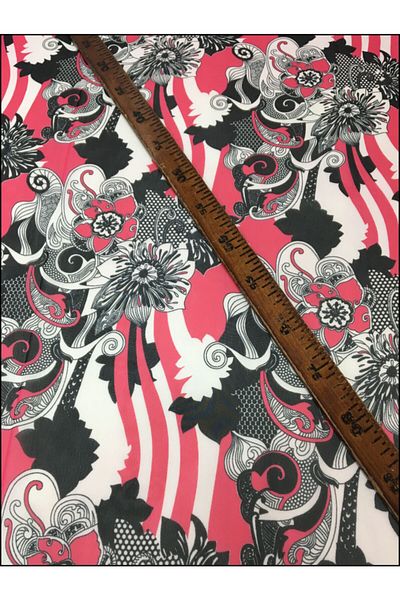 Yiğit Kumaş Patterned Chiffon Fabric - Meter Product 100x150 Cm