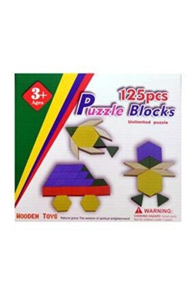 HAMAHA Hambag 125 Parça Ahşap Eğitici Tangram Bulmaca Seti