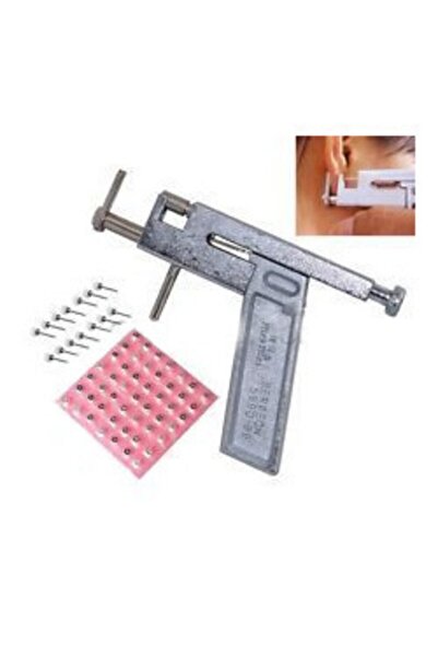 XLINETATTOO Paslanmaz Çelik Profesyonel Kulak Delme Tabancası + 21 Küpe + Kalem + Ayna