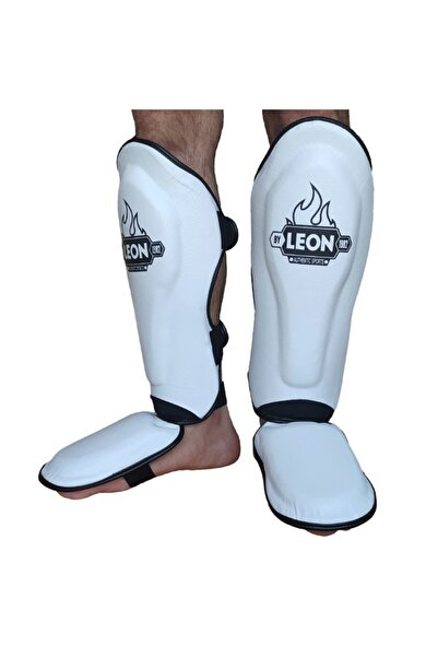 By Leon 1982 واقي ليون سوليد الملاكمة التايلاندية وأقدام الملاكمة وكافال باللون الأبيض