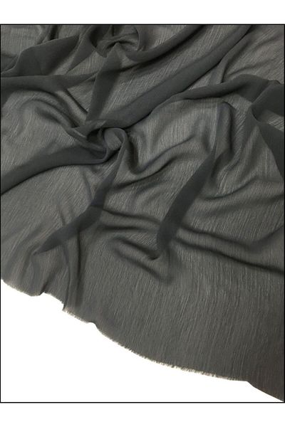 Yiğit Kumaş Dark Gray Janjan Chiffon Fabric - Meter Product 100x150 Cm