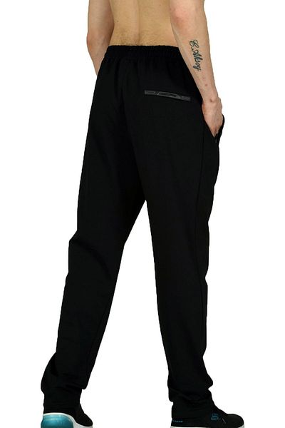 Marco Ferry Men's Two Thread Classic Model Pocket Straight Leg Large Size Black Sweatpants Edy201165