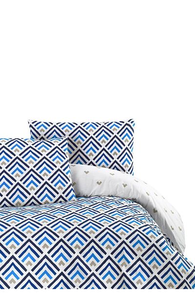 Menderes Home Husă de pilota și fată de pernă Ranforce - Ritm Blue, Colecția de bumbac