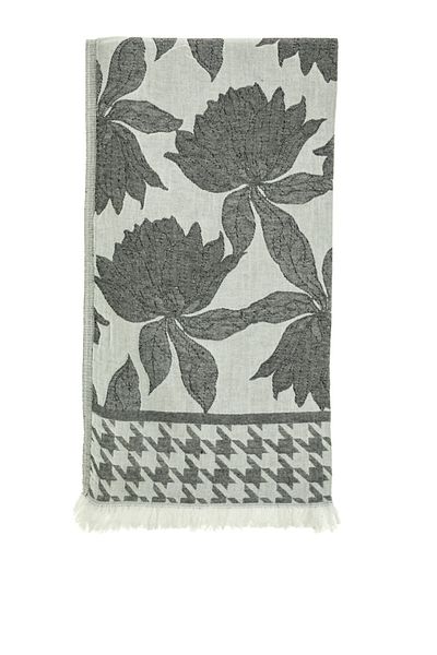 rosa bianca Missi Black Water Lily Pattern Jacquard Doubleface Βαμβακερό Πεστέμαλ