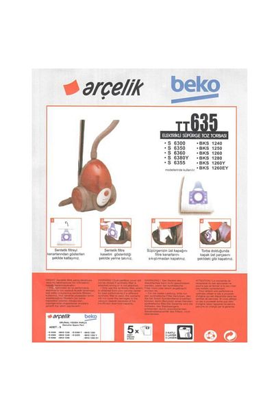 Arçelik S 6255 C - 5 قطع مكنسة كهربائية للغبار موديل TT635