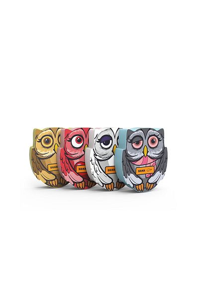 Silkar Silka Owl Shaped Eraser (art-51) Pack of 4