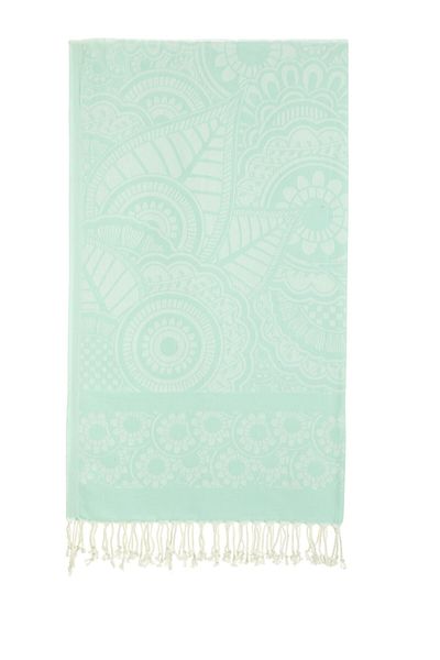 rosa bianca Missi Mint Mandala Jacquard Cotton Peshtemal
