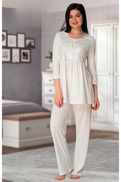 Effortt 3011E Ecru Maternity Pajama Set
