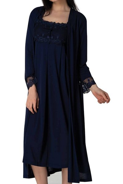 Effortt Women's Navy Blue Lace Sleeves Maternity Pregnant Set of 4 Effortt 2305l