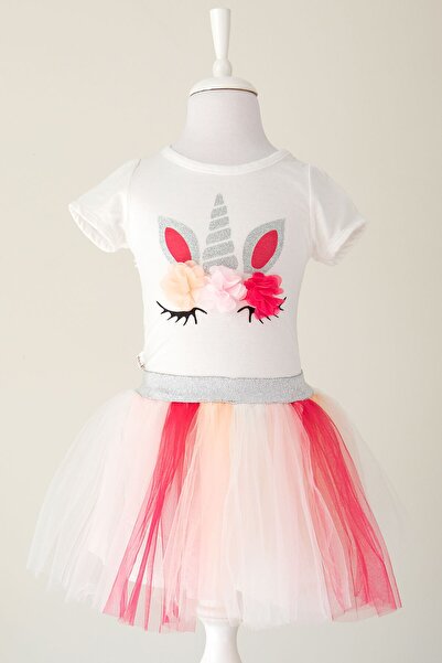 Mika Bebek & Çocuk بدلة توتو للفتيات الصغيرات باللون الفوشيا الوردي الكريمي ل...