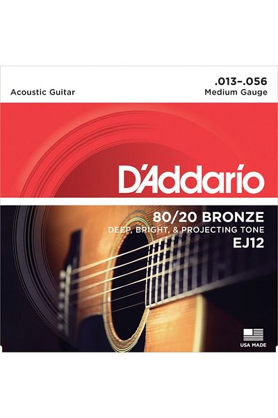 Daddario DadDario EJ12 Medium Gauge Acoustic Guitar String Set - 80/20 Bronze