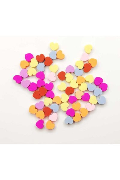 yiğit aksesuar 100 Τεμάχια 10mm Fimo Polymer - Χάντρες Καρδιάς