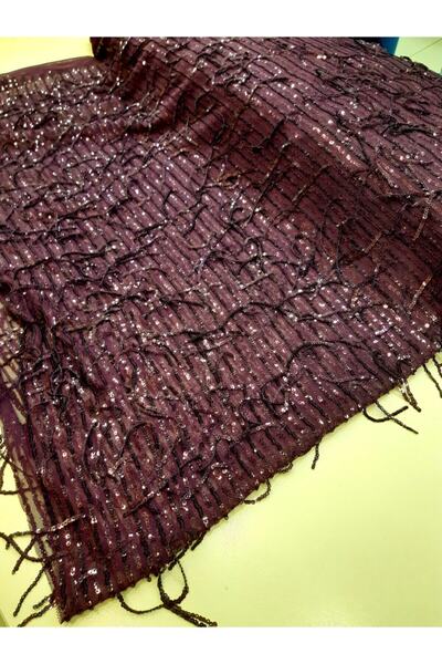 Safir Kumaş Saçaklı Payetli Likralı