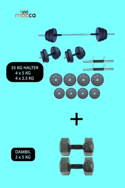 Mocca Style 35kg Halter Seti (2 X 5 KG) Dambıl Seti Toplam 45 Kg