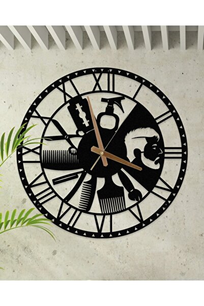 Decorative Roman Numeral Metal Wall Clock Hairdresser Themed 60x60cm [2218-60x60]